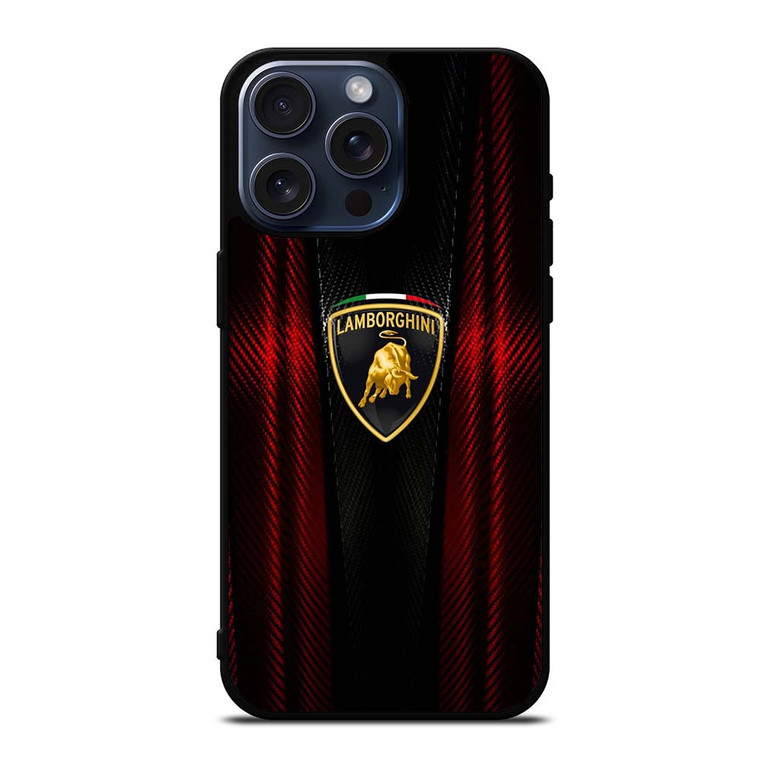 LAMBORGHINI RED CARBON iPhone 15 Pro Max Case