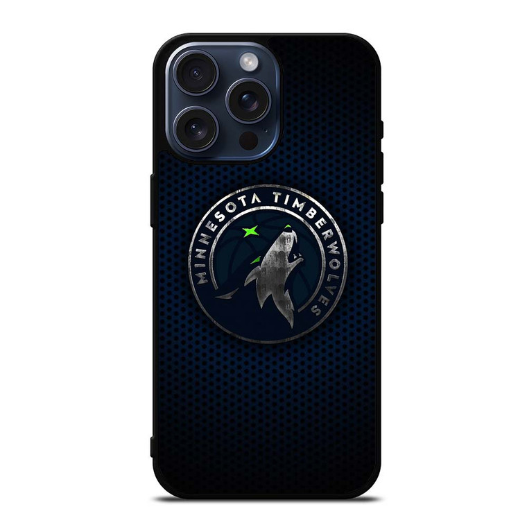 MINNESOTA TIMBERWOLVES BLUE CARBON iPhone 15 Pro Max Case