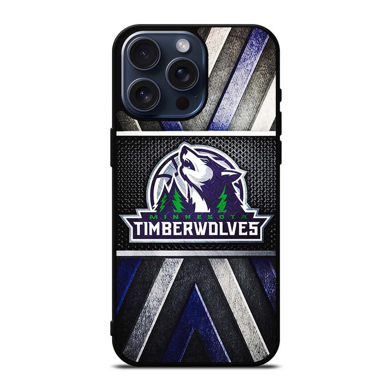 MINNESOTA TIMBERWOLVES METAL SYMBOL iPhone 15 Pro Max Case