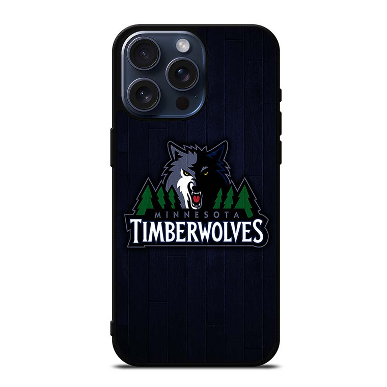 MINNESOTA TIMBERWOLVES WOODEN LOGO iPhone 15 Pro Max Case
