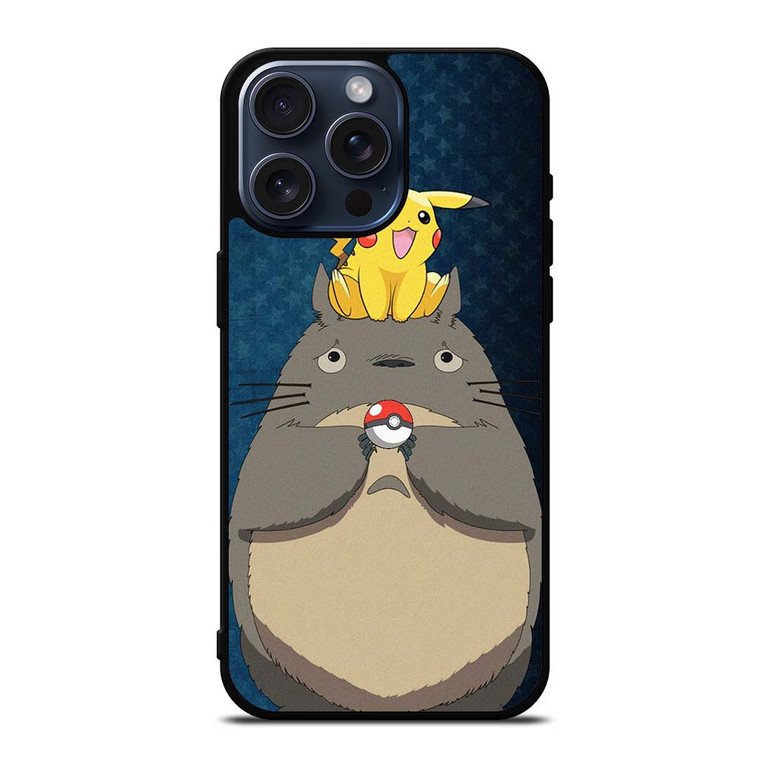 MY NEIGHBOR TOTORO X POKEMON PIKACHU iPhone 15 Pro Max Case