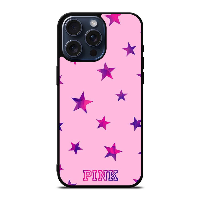 PINK VICTORIA SECRET STARS iPhone 15 Pro Max Case