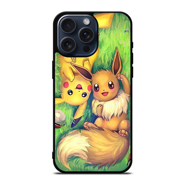 POKEMON EEVEE AND PIKACHU iPhone 15 Pro Max Case