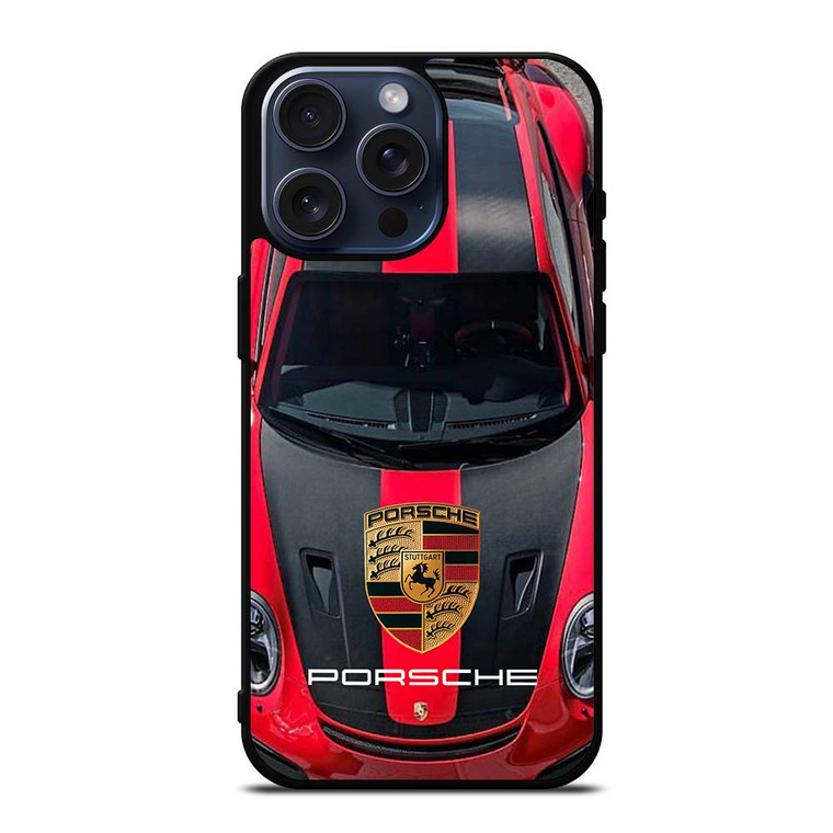 PORSCHE RED CAR LOGO iPhone 15 Pro Max Case