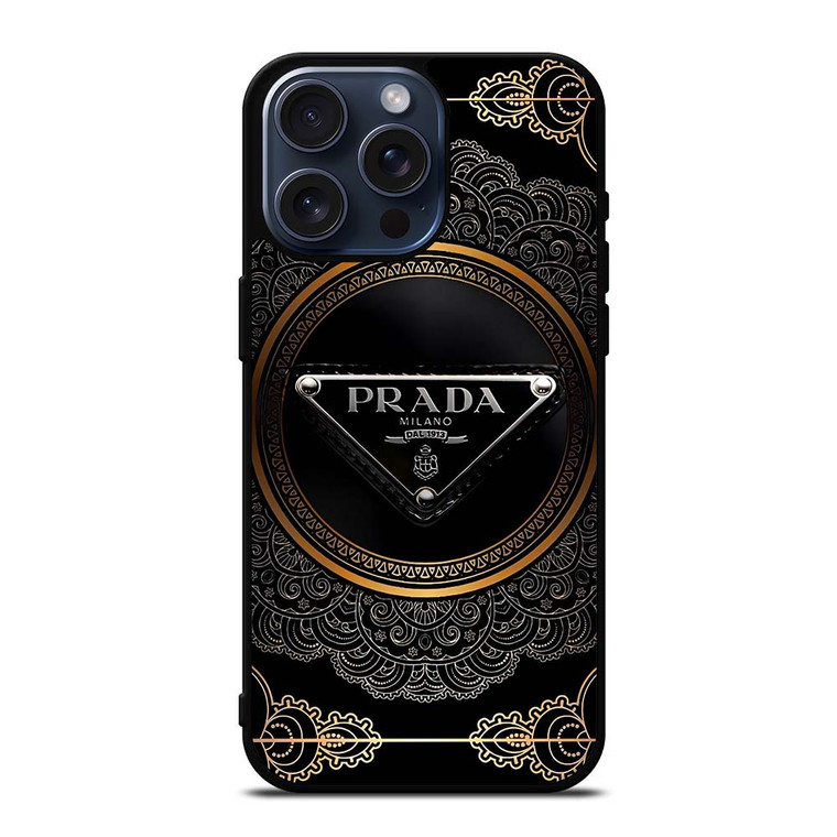 PRADA MILANO BLACK GOLD iPhone 15 Pro Max Case
