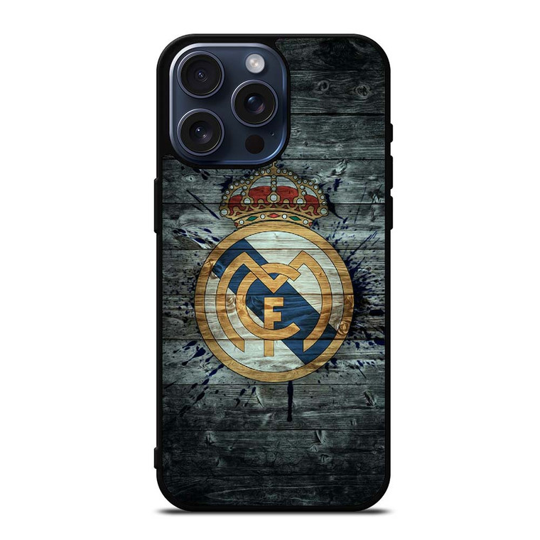 REAL MADRID WOODEN LOGO iPhone 15 Pro Max Case
