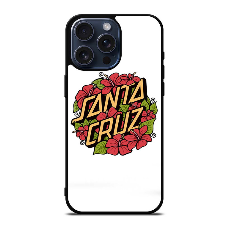 SANTA CRUZ SKATEBOARD FLORAL WHITE iPhone 15 Pro Max Case