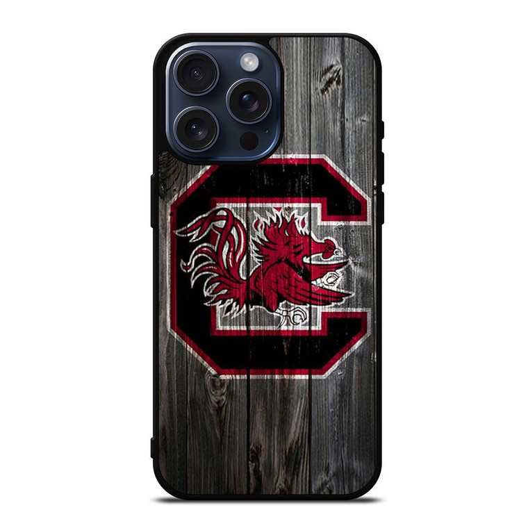 SOUTH CAROLINA GAMECOCKS WOODEN LOGO iPhone 15 Pro Max Case