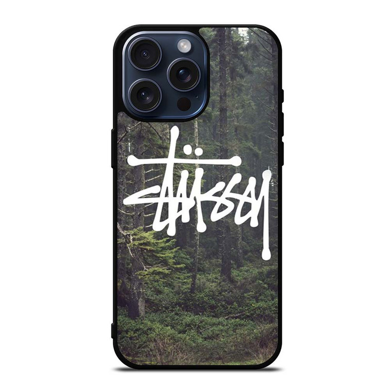 STUSSY SPOOKY FOREST LOGO iPhone 15 Pro Max Case