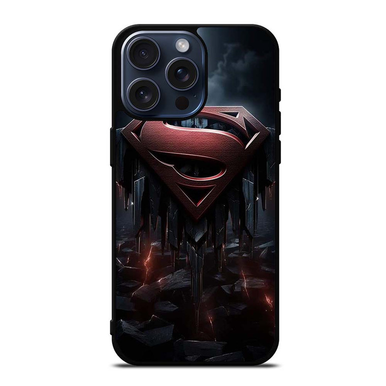 SUPERMAN DARK LOGO ICON iPhone 15 Pro Max Case