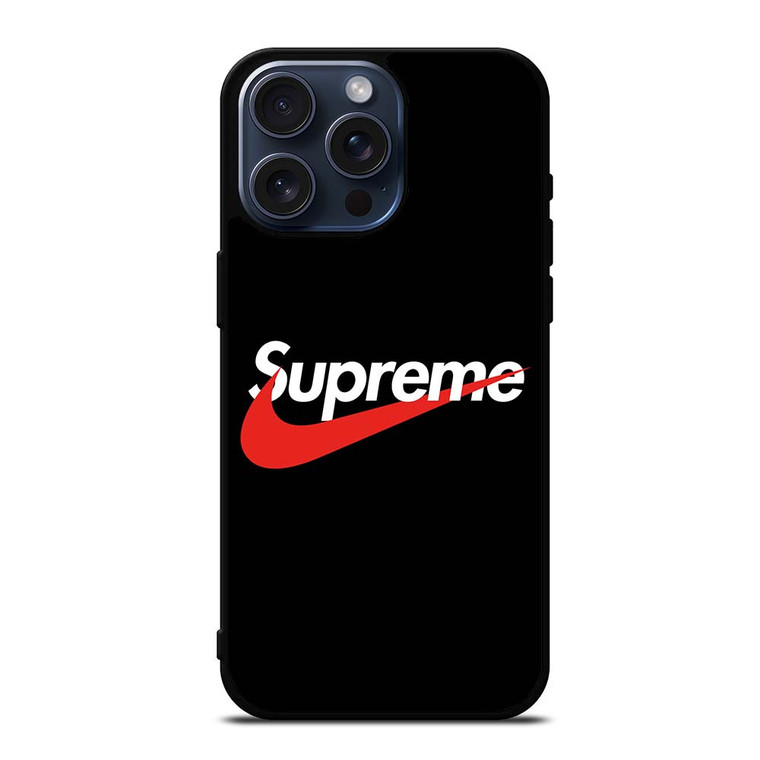 SUPREME X NIKE BLACK LOGO iPhone 15 Pro Max Case