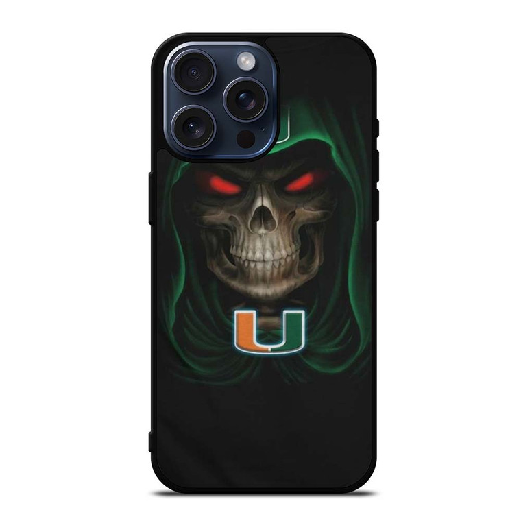 UM MIAMI HURRICANES SKULL iPhone 15 Pro Max Case