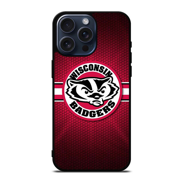 WISCONSIN BADGER METAL LOGO iPhone 15 Pro Max Case