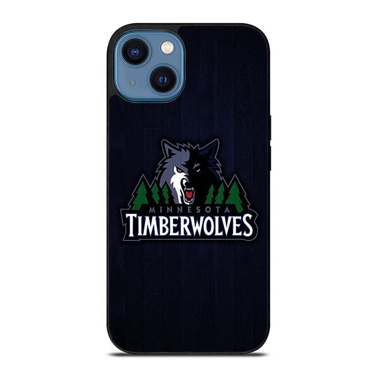 MINNESOTA TIMBERWOLVES WOODEN LOGO iPhone 14 Case