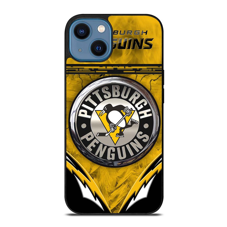 PITTSBURGH PENGUINS METAL NHL iPhone 14 Case PITTSBURGH PENGUINS METAL NHL iPhone 14 Case