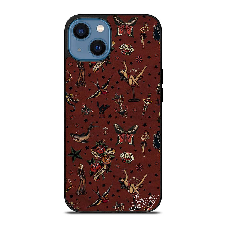 SAILOR JERRY TATTOO PATTERN iPhone 14 Case