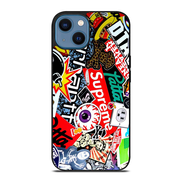 SUPREME STICKER AND OTHER BRAND iPhone 14 Case SUPREME STICKER AND OTHER BRAND iPhone 14 Case