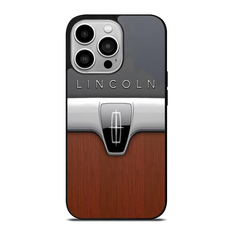 LINCOLN MOTOR WOODEN CHROME LOGO iPhone 14 Pro Case
