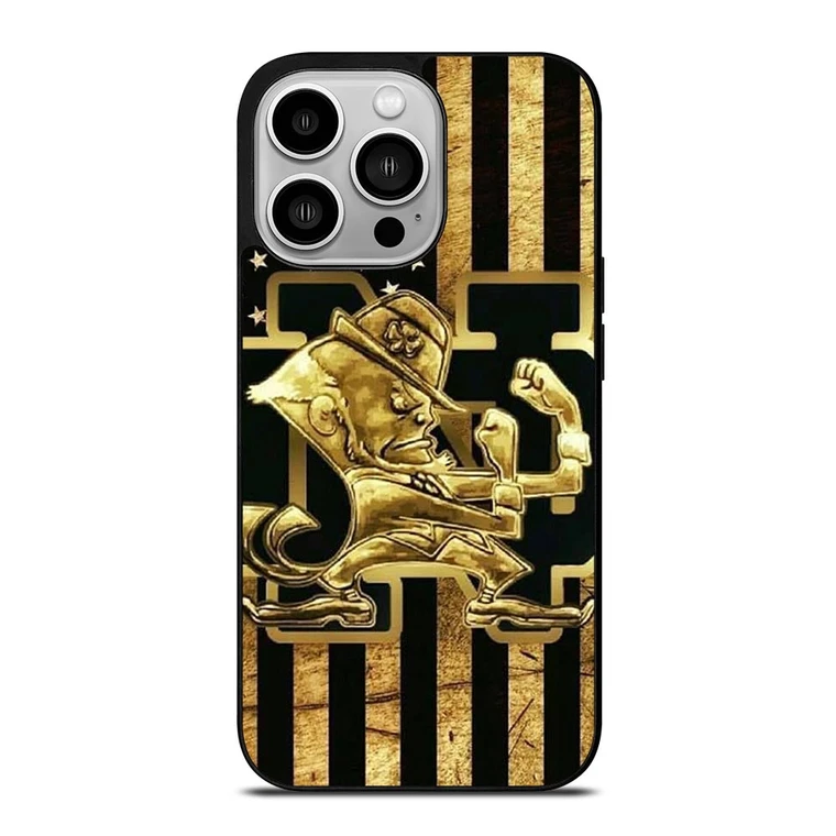 NOTRE DAME FOOTBALL USA FLAG iPhone 14 Pro Case