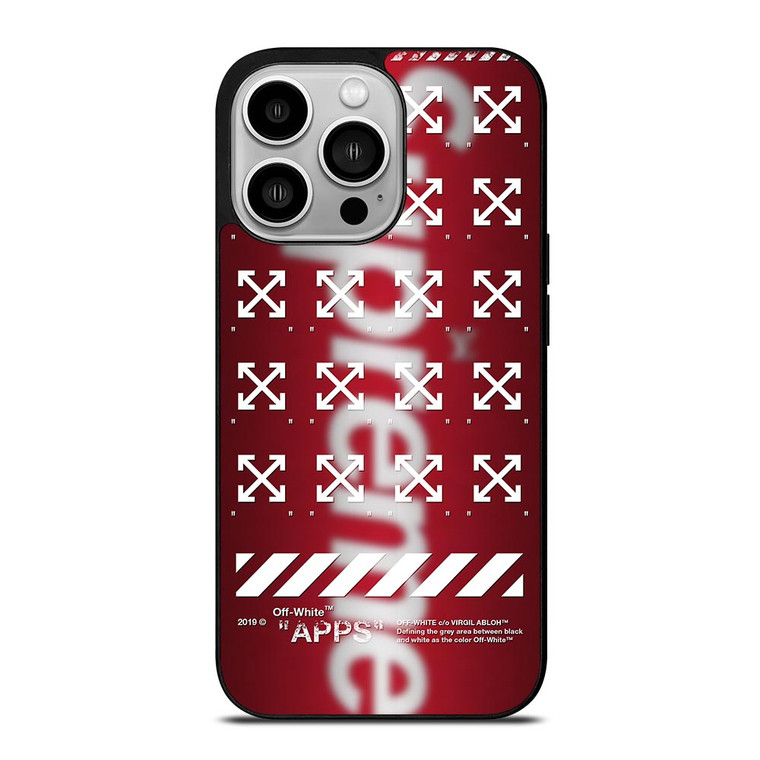 OFF WHITE X SUPREME LOGO BLUR iPhone 14 Pro Case