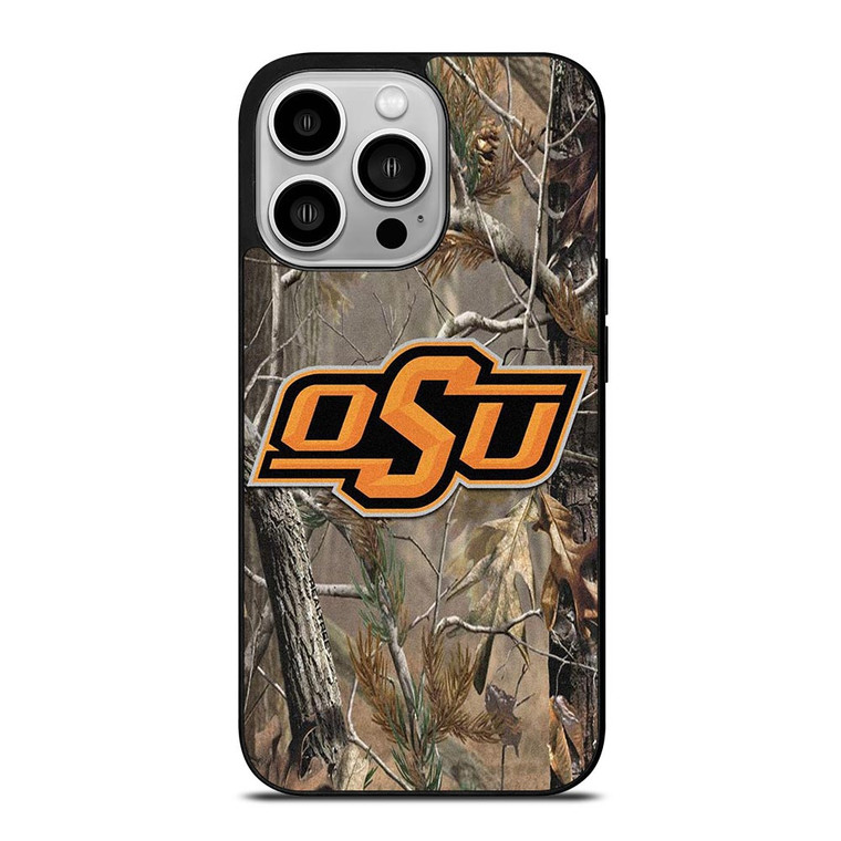 OKLAHOMA STATE UNIVERSITY CAMO LEAF iPhone 14 Pro Case