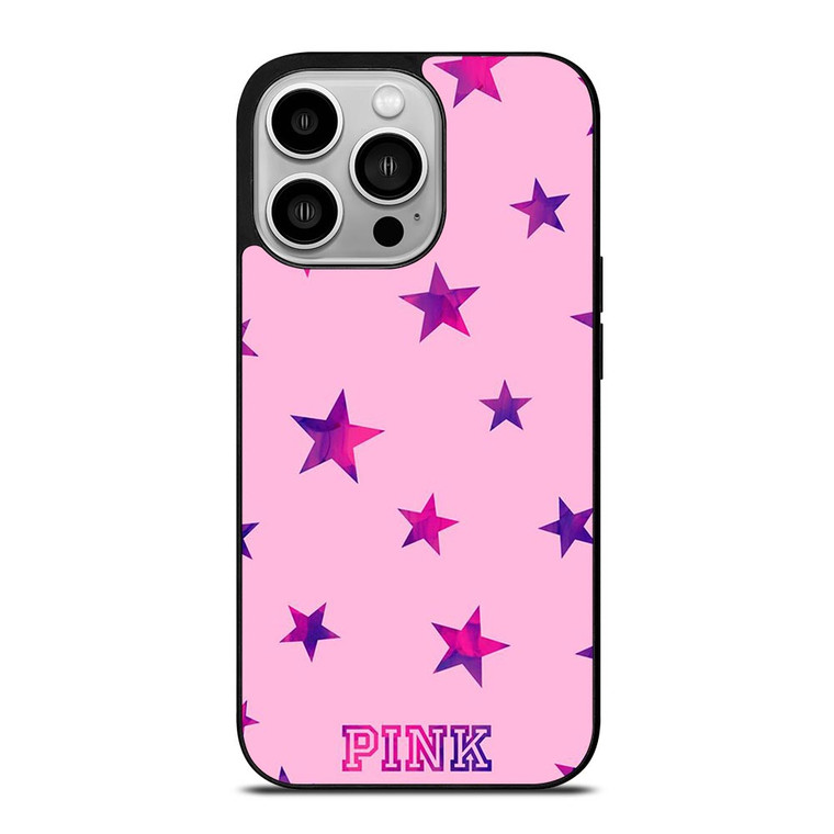 PINK VICTORIA SECRET STARS iPhone 14 Pro Case PINK VICTORIA SECRET STARS iPhone 14 Pro Case