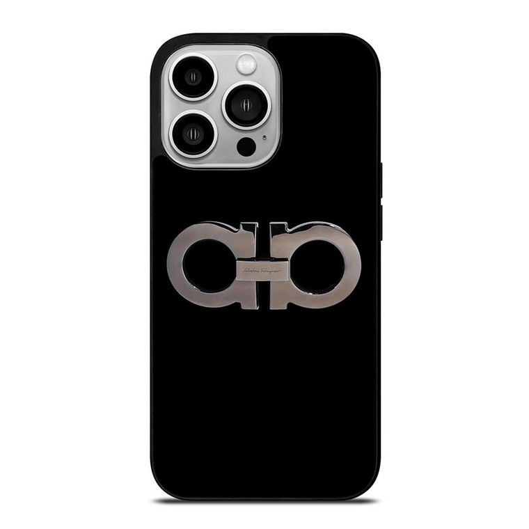 SALVATORE FERRAGAMO LOGO BLACK iPhone 14 Pro Case