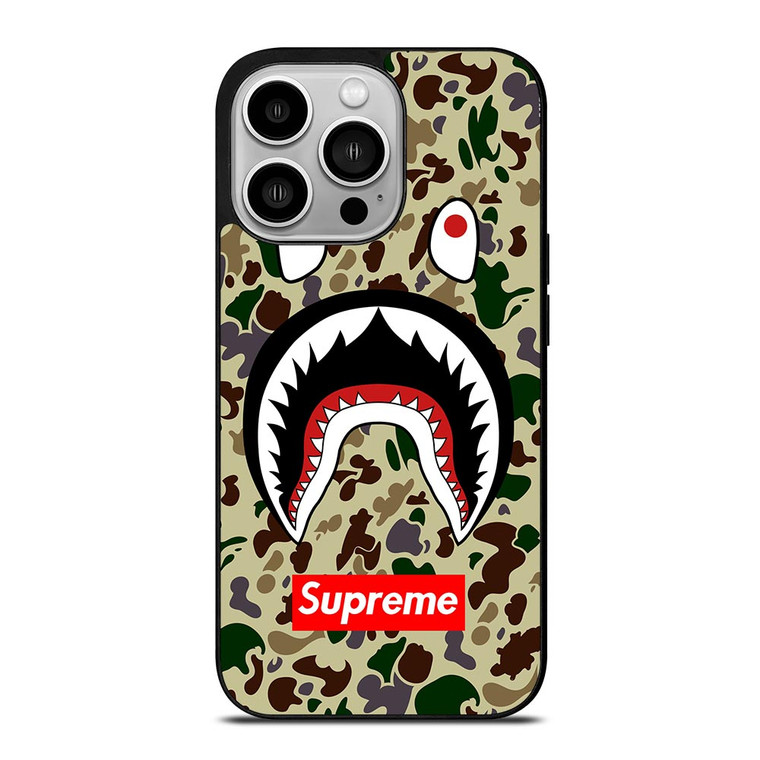 SHARK CAMO BATHING APE SUPREME iPhone 14 Pro Case SHARK CAMO BATHING APE SUPREME iPhone 14 Pro Case