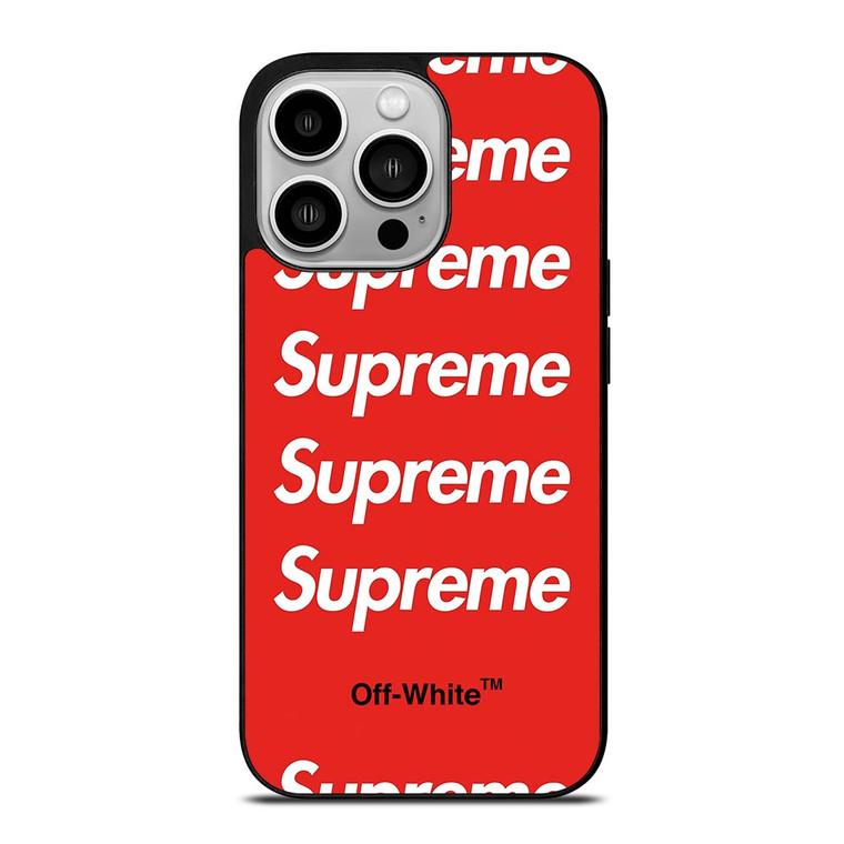 SUPREME RED OFF WHITE iPhone 14 Pro Case