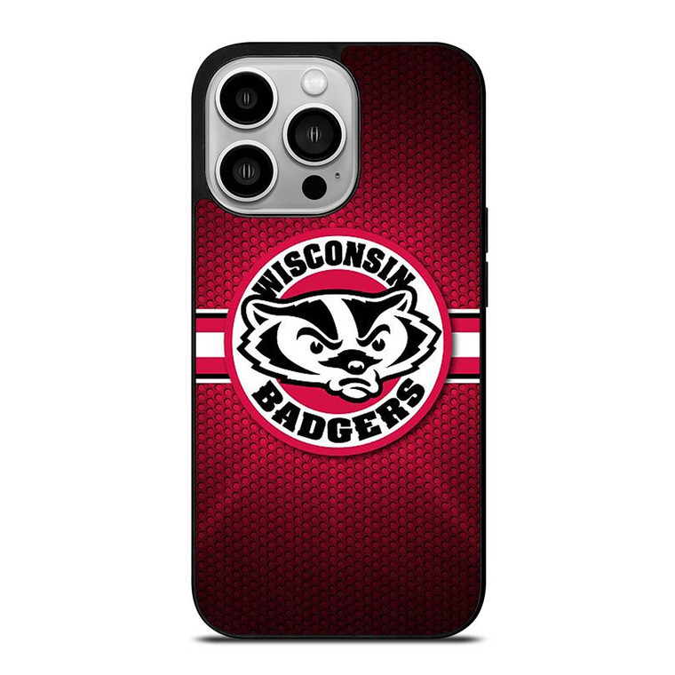 WISCONSIN BADGER METAL LOGO iPhone 14 Pro Case