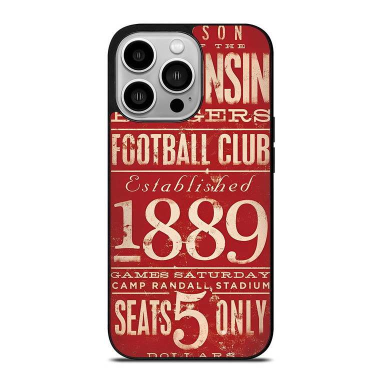 WISCONSIN BADGER OLD TICKET iPhone 14 Pro Case