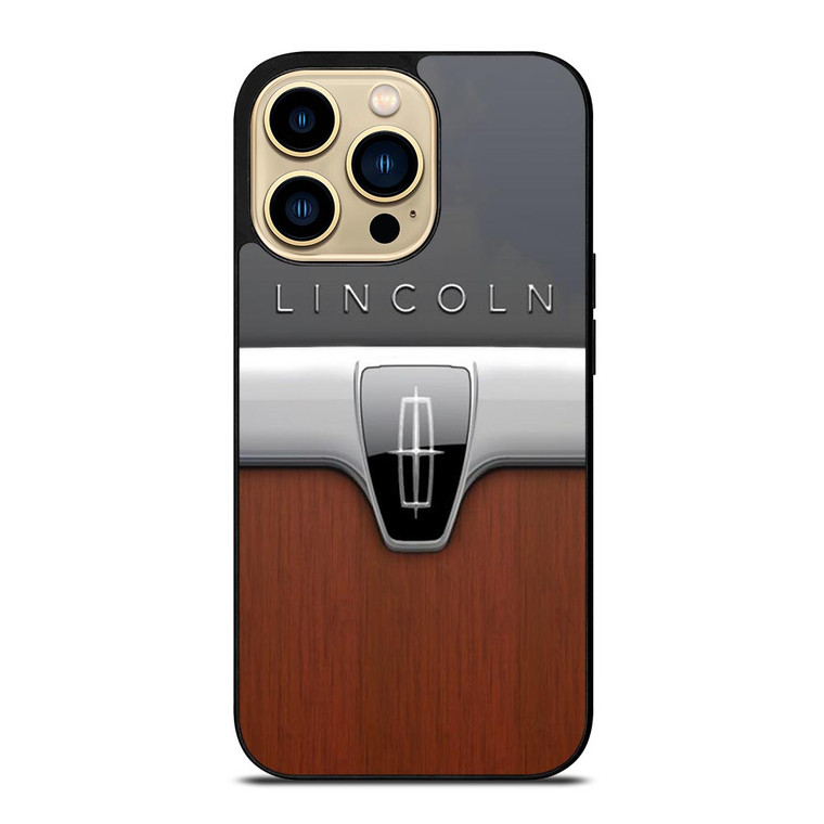 LINCOLN MOTOR WOODEN CHROME LOGO iPhone 14 Pro Max Case
