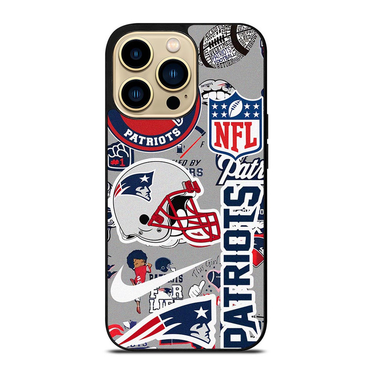 NEW ENGLAND PATRIOTS NFL STICKER BOMB iPhone 14 Pro Max Case
