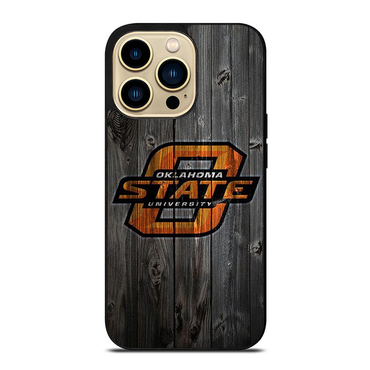 OKLAHOMA STATE UNIVERSITY WOODEN LOGO iPhone 14 Pro Max Case