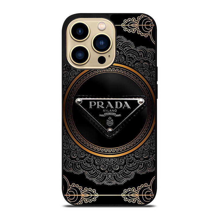 PRADA MILANO BLACK GOLD iPhone 14 Pro Max Case