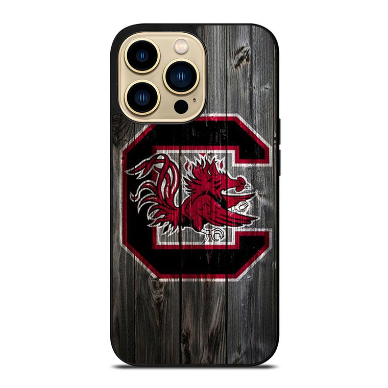 SOUTH CAROLINA GAMECOCKS WOODEN LOGO iPhone 14 Pro Max Case