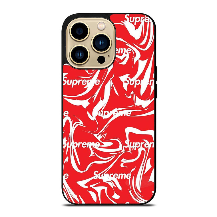 SUPREME MELTED RED ARTWORK iPhone 14 Pro Max Case
