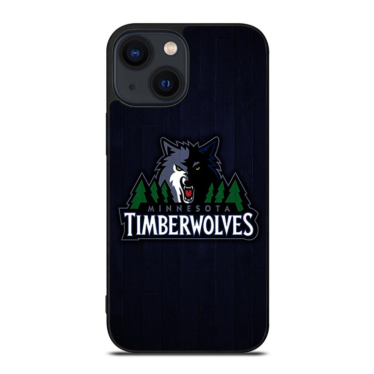 MINNESOTA TIMBERWOLVES WOODEN LOGO iPhone 14 Plus Case