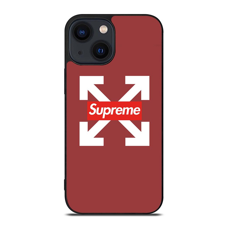 OFF WHITE LOGO X SUPREME RED iPhone 14 Plus Case