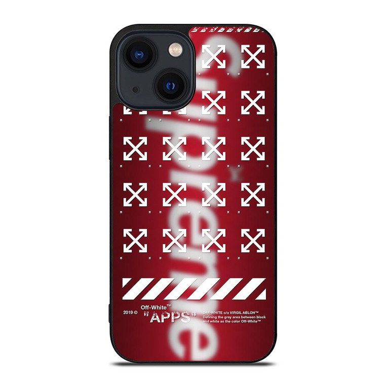 OFF WHITE X SUPREME LOGO BLUR iPhone 14 Plus Case