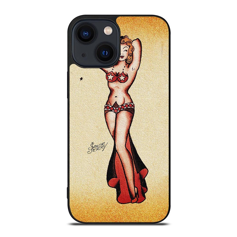 SAILOR JERRY BIKINI GIRL TATTOO iPhone 14 Plus Case