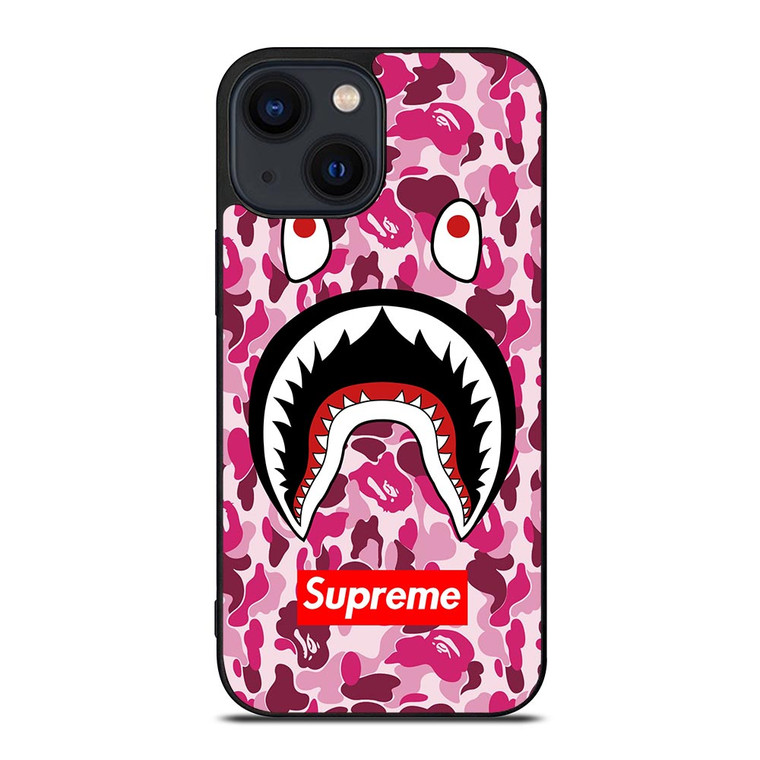 SUPREME BAPE CAMO SHARK iPhone 14 Plus Case