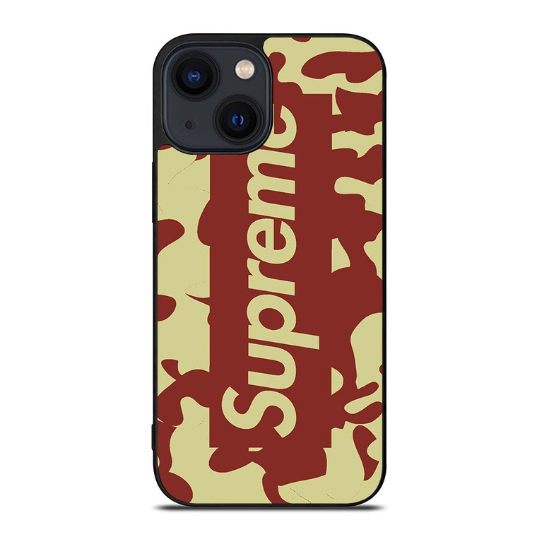 SUPREME RED CREAM LOGO iPhone 14 Plus Case