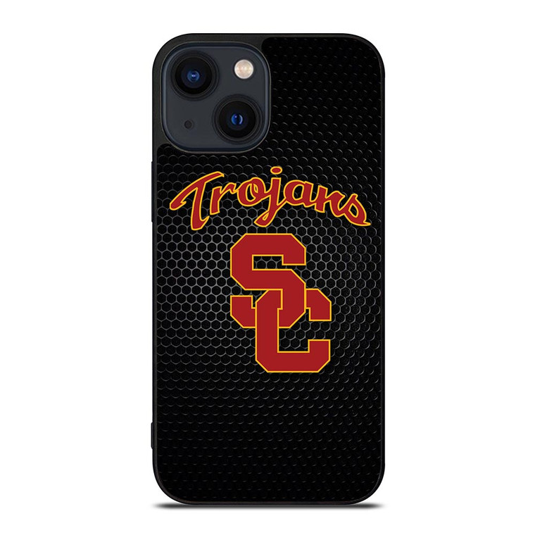 USC TROJANS RUSTY METAL LOGO iPhone 14 Plus Case
