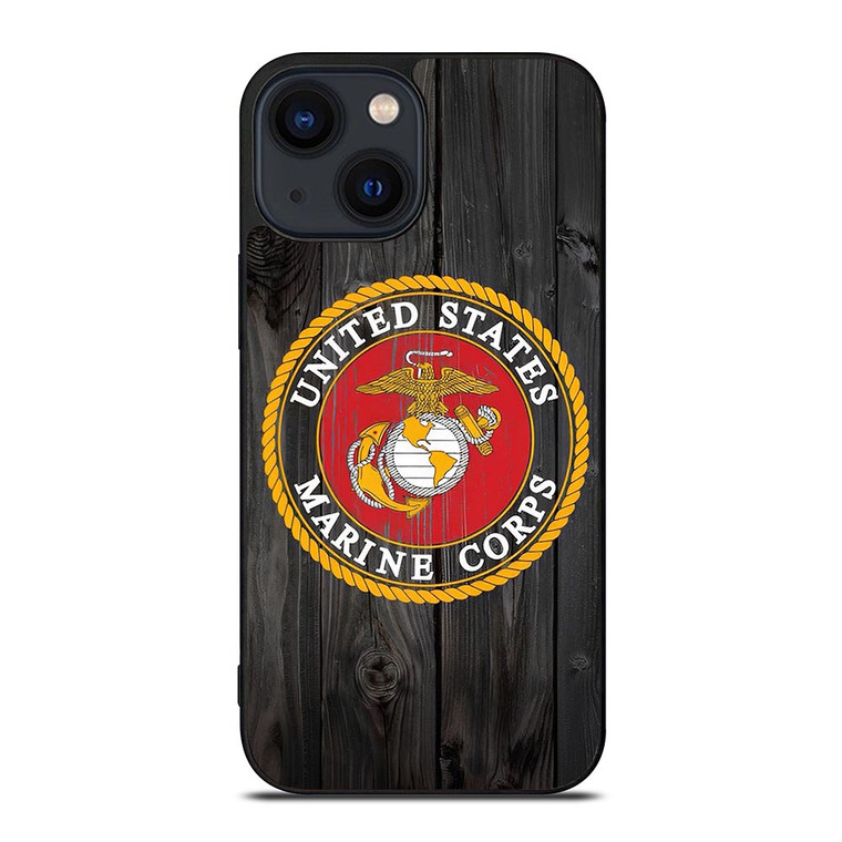 USMC US MARINE CORPS WOOD iPhone 14 Plus Case