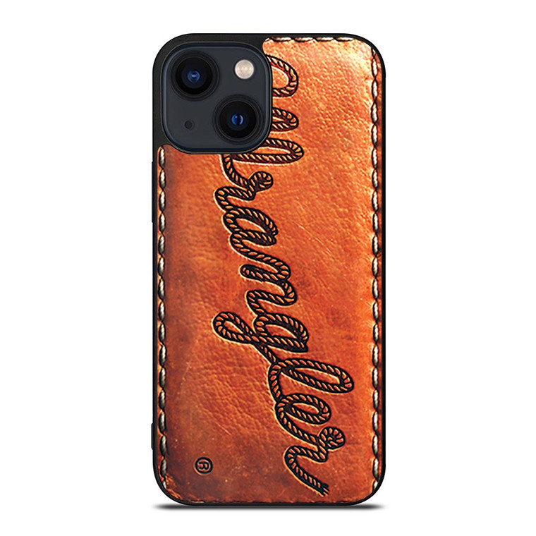 WRANGLER JEANS LOGO LEATHER iPhone 14 Plus Case