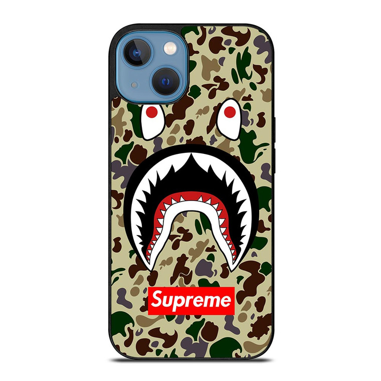 SHARK CAMO BATHING APE SUPREME iPhone 13 Case