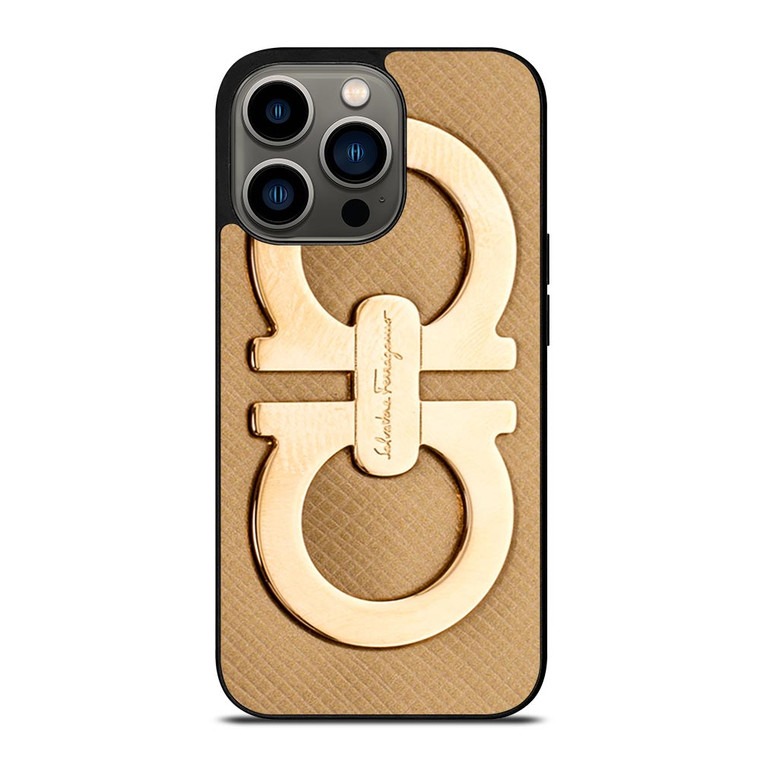 SALVATORE FERRAGAMO GOLD LOGO iPhone 13 Pro Case