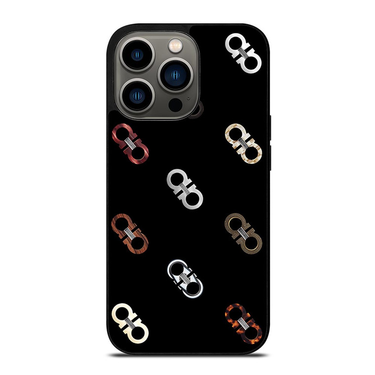 SALVATORE FERRAGAMO LOGO PATTERN iPhone 13 Pro Case