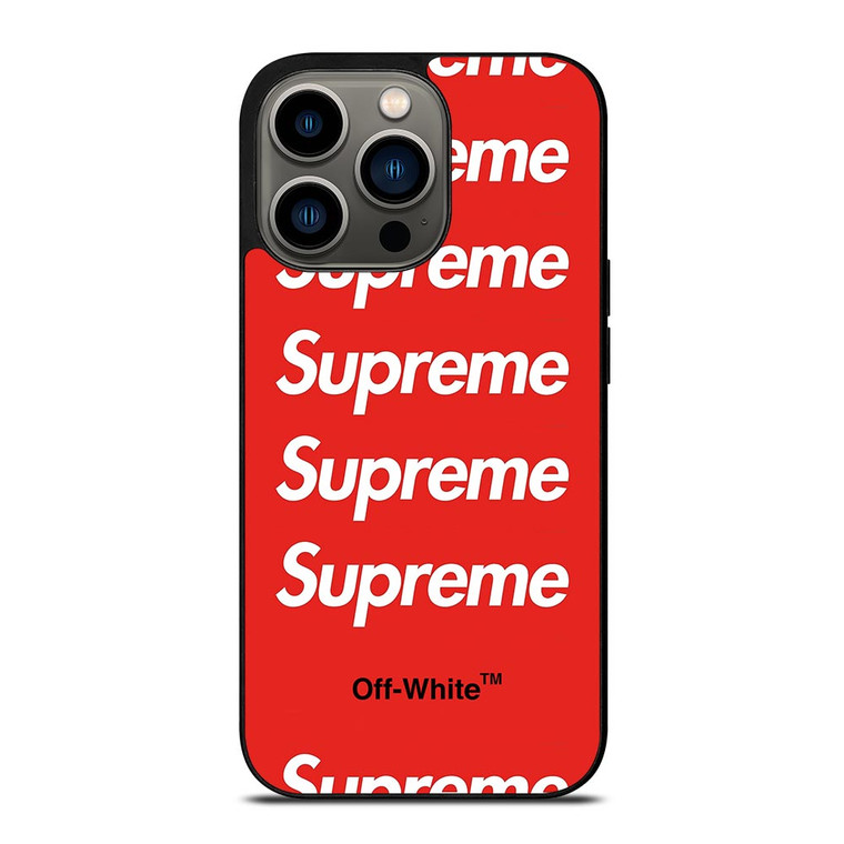 SUPREME RED OFF WHITE iPhone 13 Pro Case
